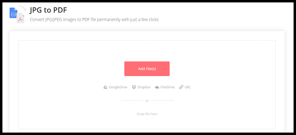 Convert multiple images to PDF Click Add File(s)