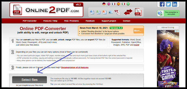 Click on Select files