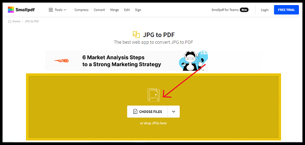 Clicking on CHOOSE FILES