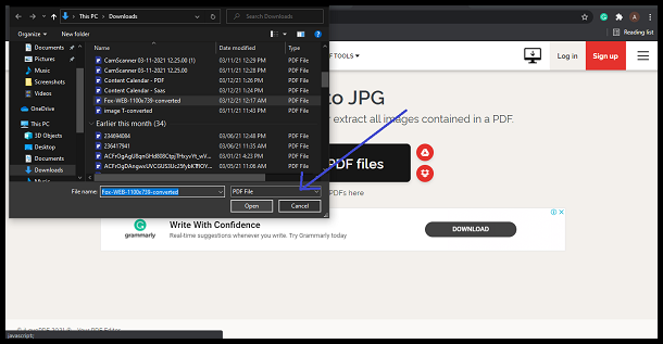 Select the PDF and hit Open