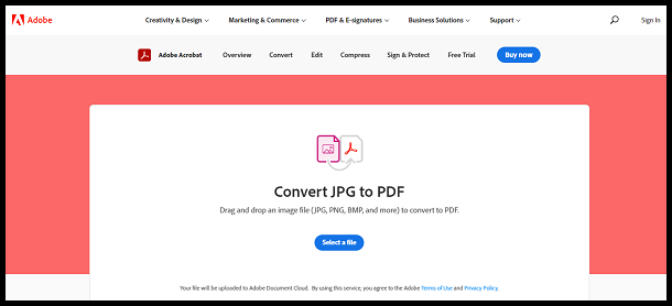Convert JPG to PDF on Windows 7 Click Select a file