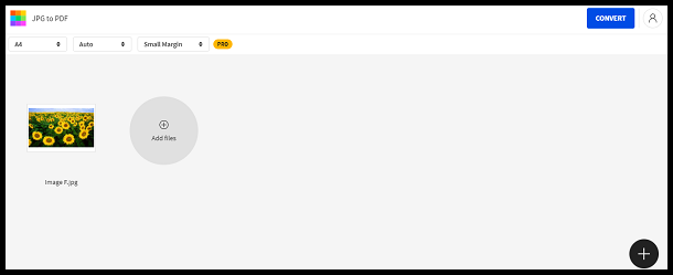 Convert JPG to PDF on Windows 7 Click Convert
