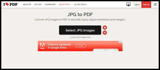 Click on Select JPG images